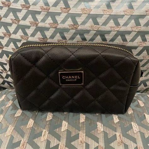 chanel makeup bag white|chanel cosmetic bag price.